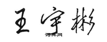 駱恆光王宇彬行書個性簽名怎么寫