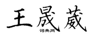 丁謙王晟葳楷書個性簽名怎么寫