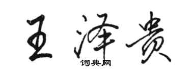 駱恆光王澤貴行書個性簽名怎么寫