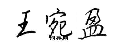 王正良王宛盈行書個性簽名怎么寫