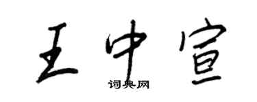 王正良王中宣行書個性簽名怎么寫