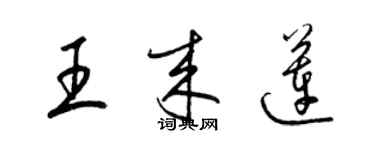 梁錦英王來蓮草書個性簽名怎么寫