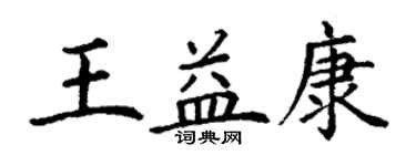 丁謙王益康楷書個性簽名怎么寫