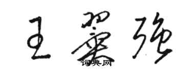 駱恆光王翼強草書個性簽名怎么寫