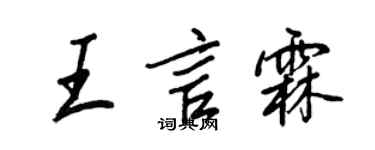 王正良王言霖行書個性簽名怎么寫