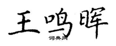 丁謙王鳴暉楷書個性簽名怎么寫