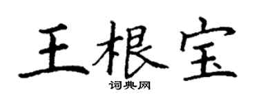 丁謙王根寶楷書個性簽名怎么寫