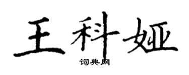 丁謙王科婭楷書個性簽名怎么寫