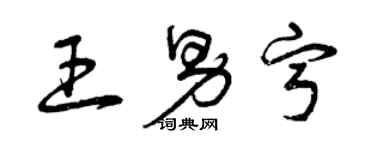 曾慶福王男寧草書個性簽名怎么寫