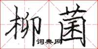 駱恆光柳菌楷書怎么寫