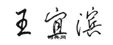 駱恆光王宜濱行書個性簽名怎么寫