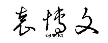 曾慶福袁博文草書個性簽名怎么寫