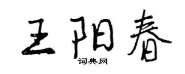 曾慶福王陽春行書個性簽名怎么寫