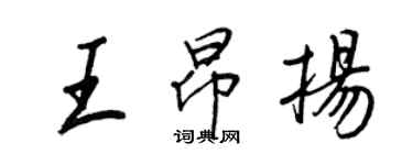 王正良王昂揚行書個性簽名怎么寫