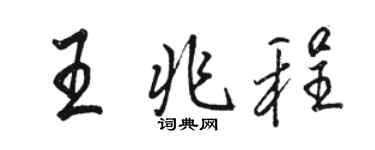 駱恆光王兆程行書個性簽名怎么寫