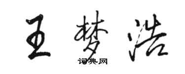 駱恆光王夢浩行書個性簽名怎么寫