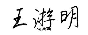 王正良王游明行書個性簽名怎么寫