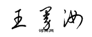 梁錦英王曼汝草書個性簽名怎么寫