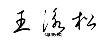 梁錦英王泳松草書個性簽名怎么寫