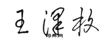 駱恆光王澤枚草書個性簽名怎么寫