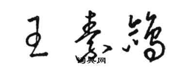 駱恆光王素鴿草書個性簽名怎么寫