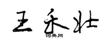 曾慶福王禾壯行書個性簽名怎么寫