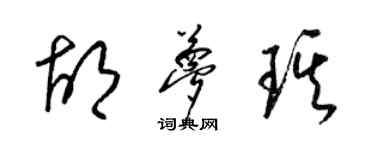 梁錦英胡夢琪草書個性簽名怎么寫