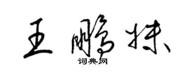 梁錦英王鵬妹草書個性簽名怎么寫