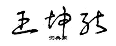 曾慶福王坤能草書個性簽名怎么寫