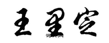 胡問遂王里定行書個性簽名怎么寫