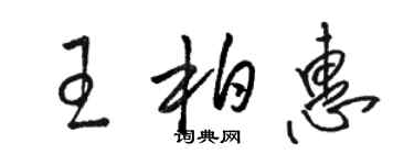 駱恆光王柏惠草書個性簽名怎么寫
