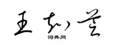 梁錦英王知芝草書個性簽名怎么寫