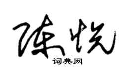 朱錫榮陳悅草書個性簽名怎么寫