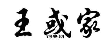 胡問遂王或家行書個性簽名怎么寫