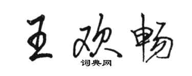 駱恆光王歡暢行書個性簽名怎么寫