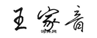 駱恆光王家音行書個性簽名怎么寫