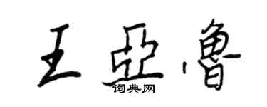 王正良王亞魯行書個性簽名怎么寫