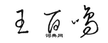駱恆光王百鳴草書個性簽名怎么寫