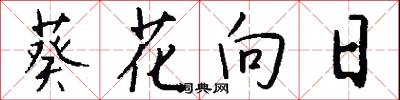 葵花向日怎么寫好看