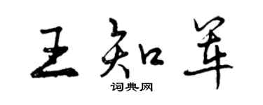 曾慶福王知軍行書個性簽名怎么寫