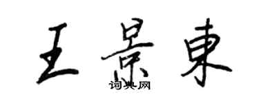 王正良王景東行書個性簽名怎么寫