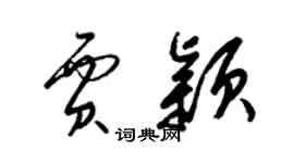 梁錦英賈穎草書個性簽名怎么寫