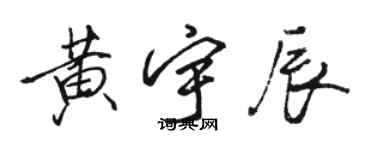 駱恆光黃宇辰行書個性簽名怎么寫