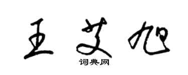 梁錦英王艾旭草書個性簽名怎么寫