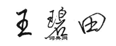 駱恆光王碧田行書個性簽名怎么寫