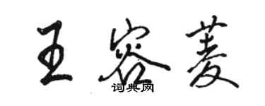 駱恆光王容菱行書個性簽名怎么寫