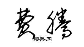 朱錫榮費騰草書個性簽名怎么寫