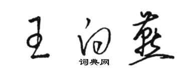 駱恆光王白燕草書個性簽名怎么寫