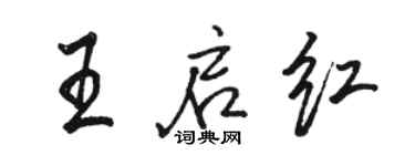 駱恆光王啟紅行書個性簽名怎么寫