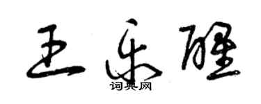 曾慶福王樂醒草書個性簽名怎么寫